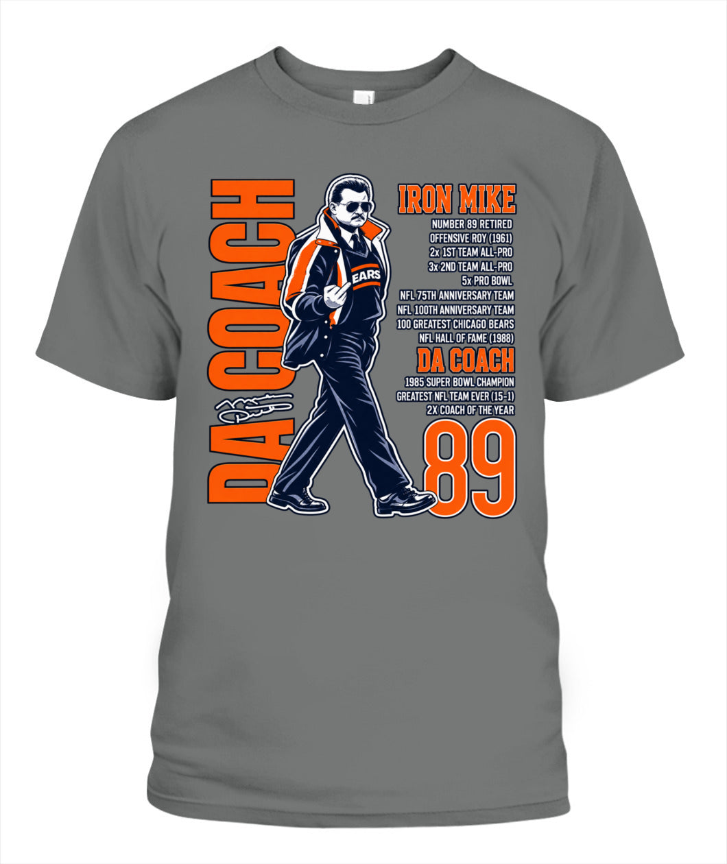 Bears Da Coach Mike Ditka Shirt Unisex T-Shirt Graphite Heather