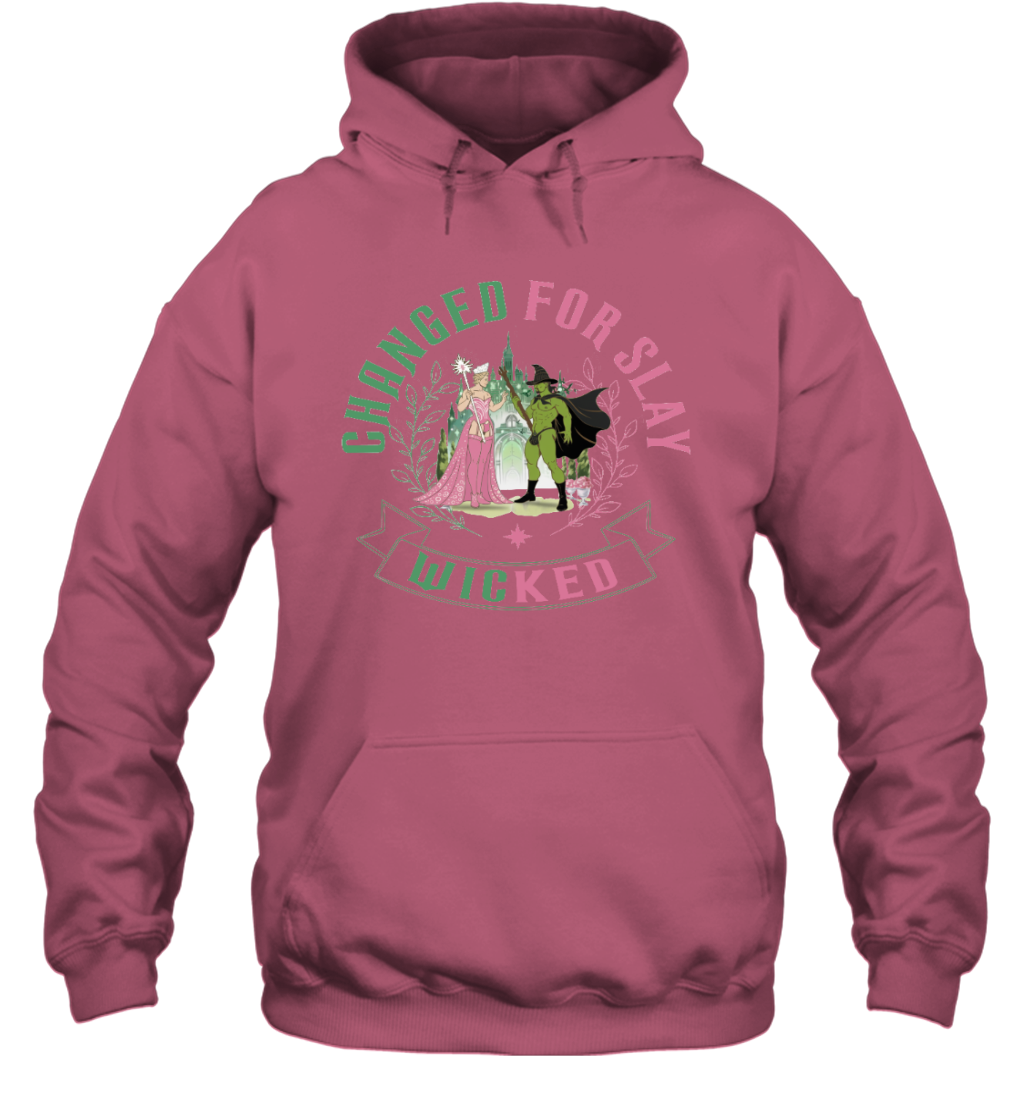 WarningPrint Changed For Slay Couple Hoodie Safety Pink Apparel
