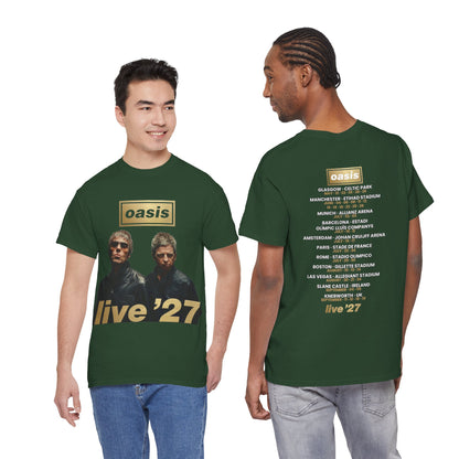 Oasis Live 27 Tour Dates Shirt Forest Green T-Shirt