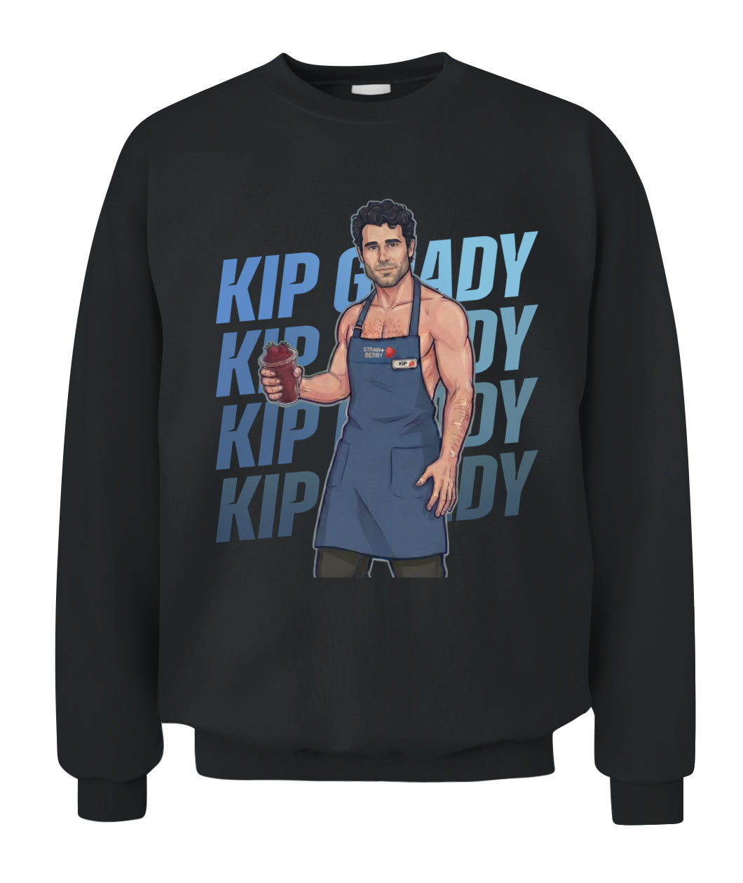 BurgerPrints Kip Grady Shirt Unisex Crewneck Sweatshirt Black