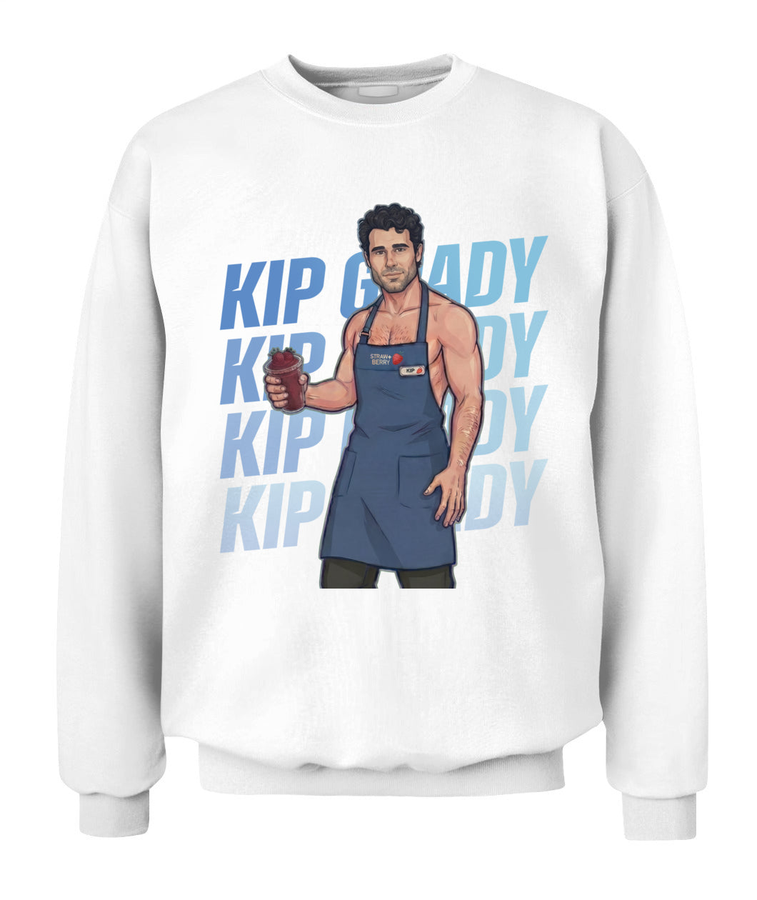 BurgerPrints Kip Grady Shirt Unisex Crewneck Sweatshirt White