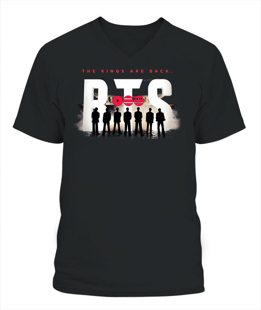 BurgerPrints [Double Sided] Arirang Tracklist V-Neck Shirt Lady's V-Neck T-Shirt Black
