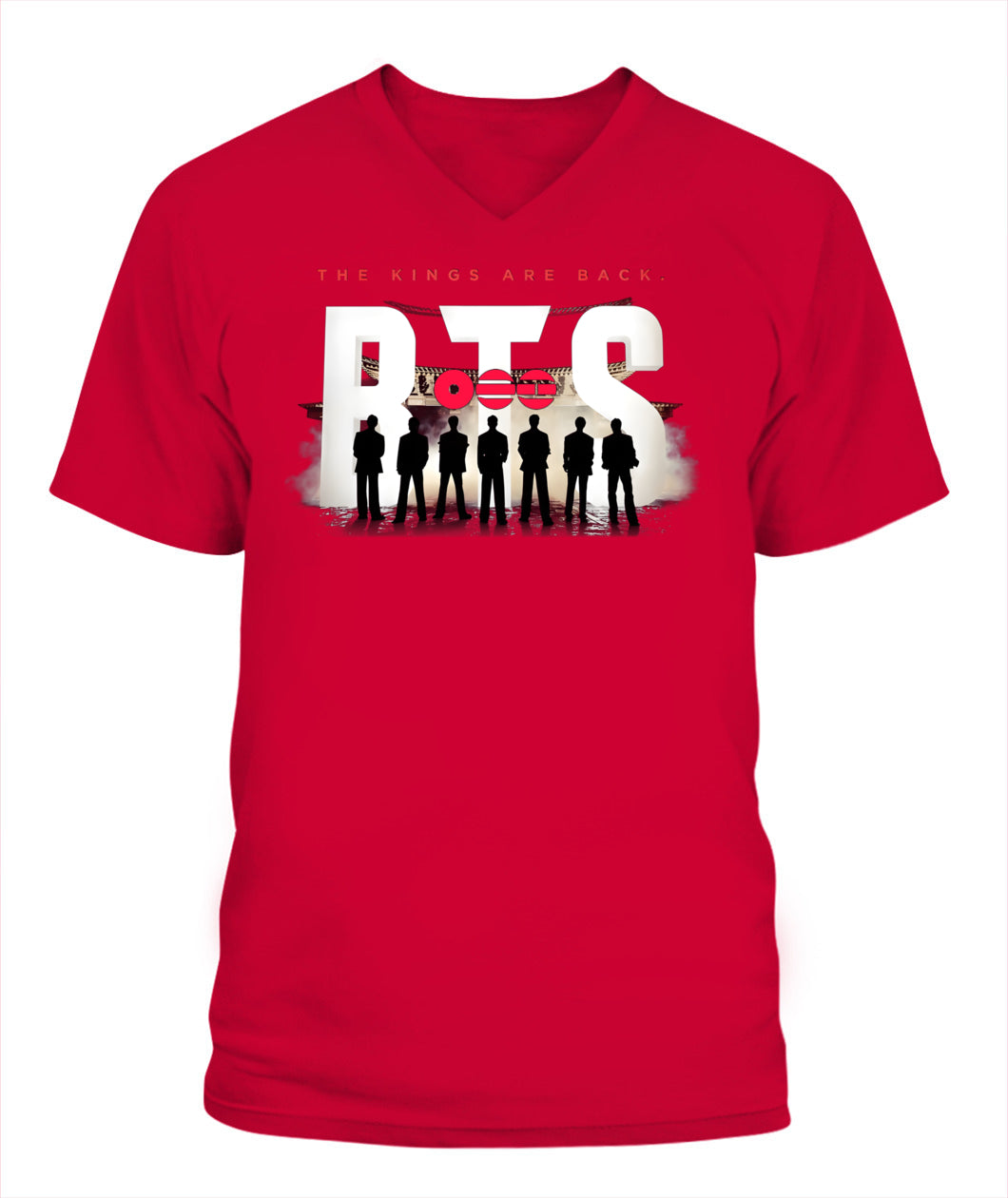 BurgerPrints [Double Sided] Arirang Tracklist V-Neck Shirt Lady's V-Neck T-Shirt Red