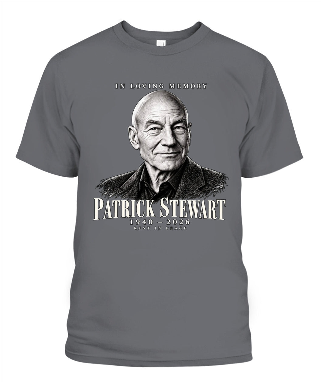 Rest in Peace Patrick Stewart Shirt Unisex T-Shirt Charcoal
