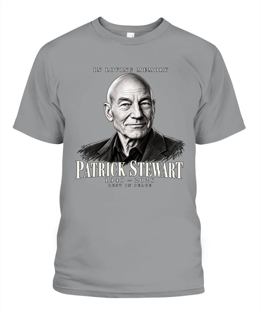 Rest in Peace Patrick Stewart Shirt Unisex T-Shirt Sport Grey