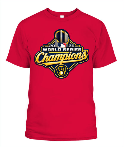 Brewers World Series Champions Shirt Unisex T-Shirt | Gildan 5000 Red