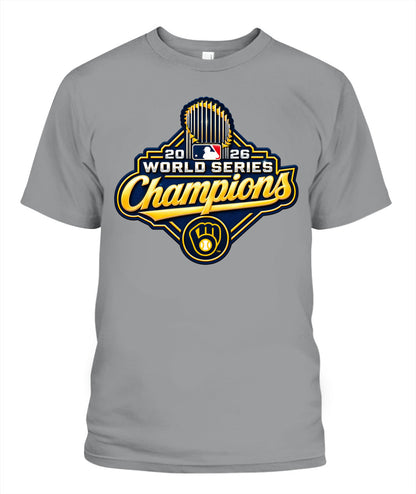 Brewers World Series Champions Shirt Unisex T-Shirt | Gildan 5000 Sport Grey