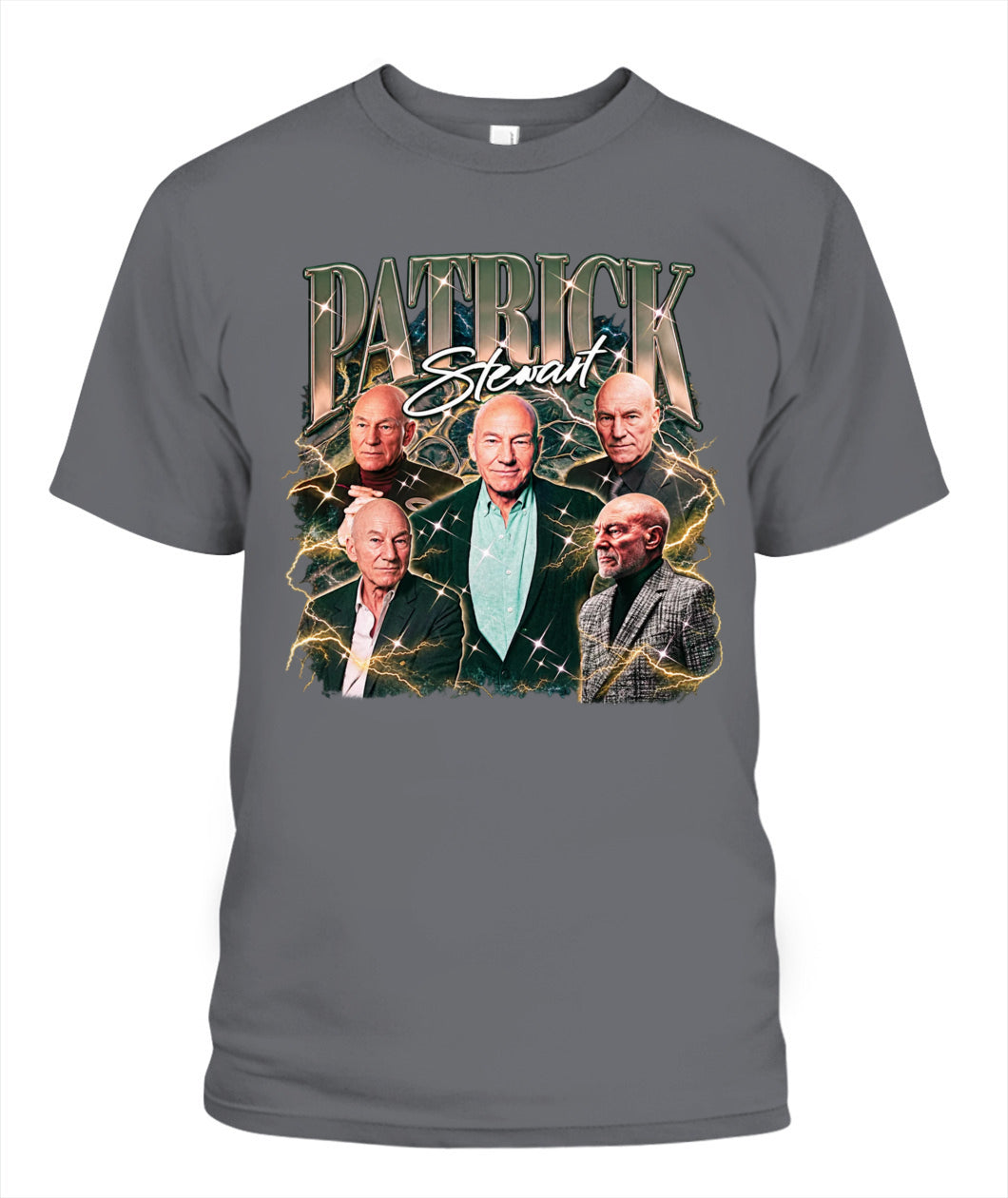 Patrick Stewart Bootleg Shirt Unisex T-Shirt Charcoal