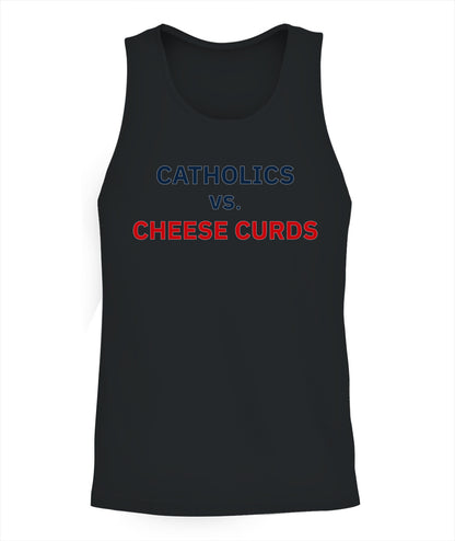 Catholics vs Cheese Curds Notre Dame vs Wisconsin Shirt Unisex Tank Top Black