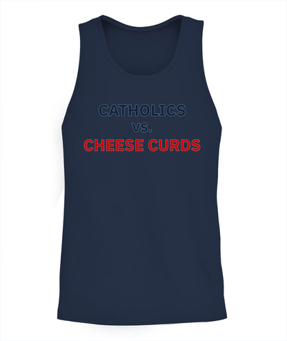 Catholics vs Cheese Curds Notre Dame vs Wisconsin Shirt Unisex Tank Top Navy