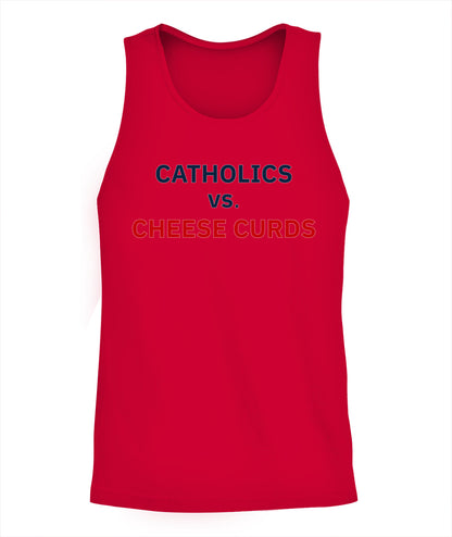 Catholics vs Cheese Curds Notre Dame vs Wisconsin Shirt Unisex Tank Top Red