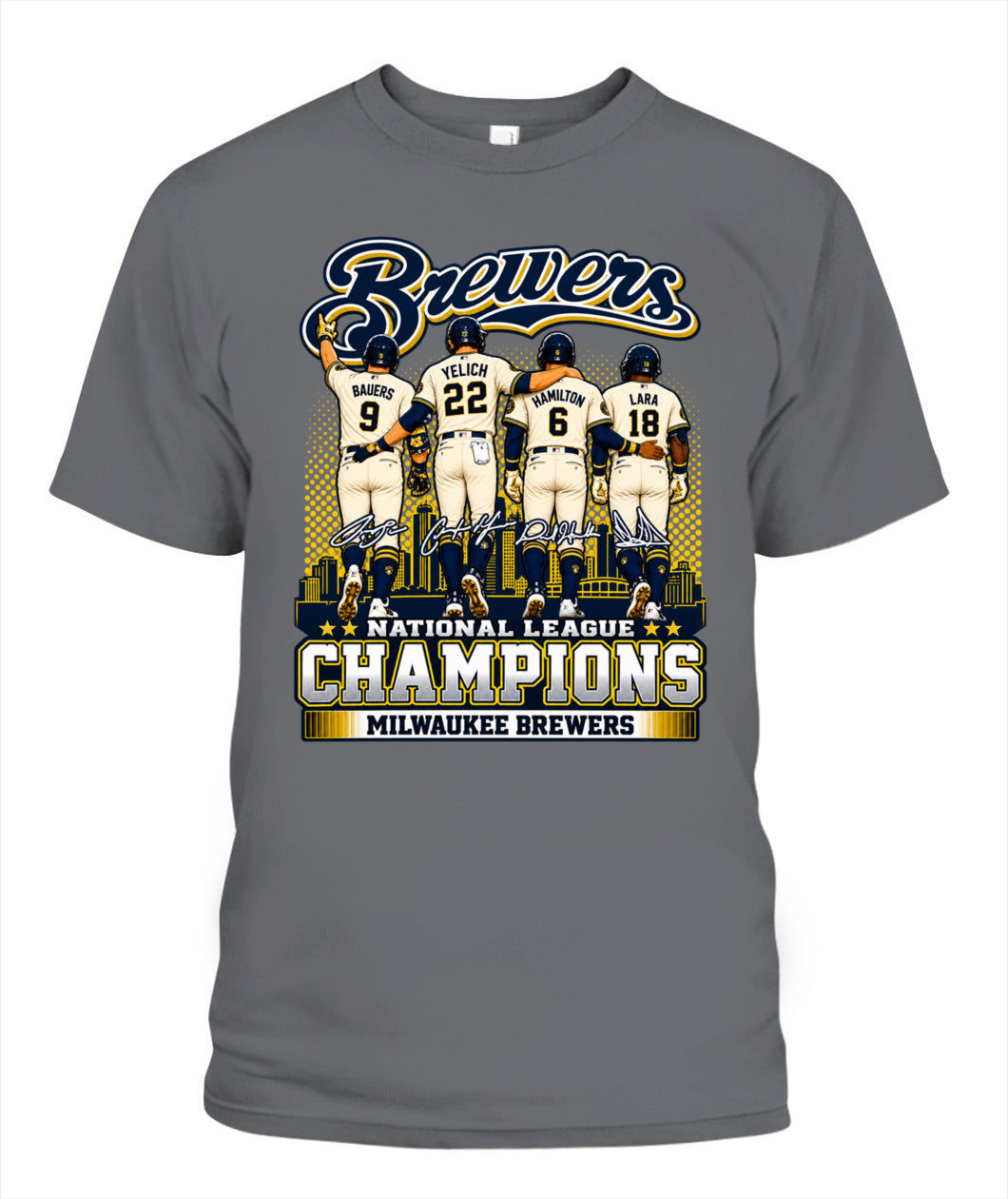 Brewers NL Champions 2026 Shirt Unisex T-Shirt Charcoal