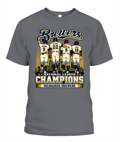 Brewers NL Champions 2026 Shirt Unisex T-Shirt Charcoal