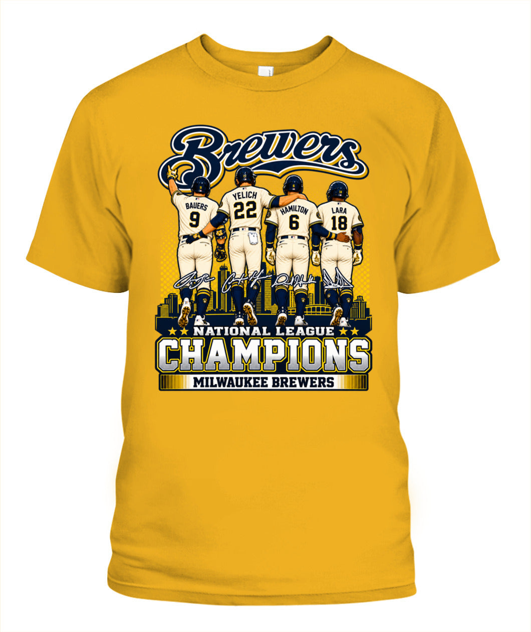 Brewers NL Champions 2026 Shirt Unisex T-Shirt Gold