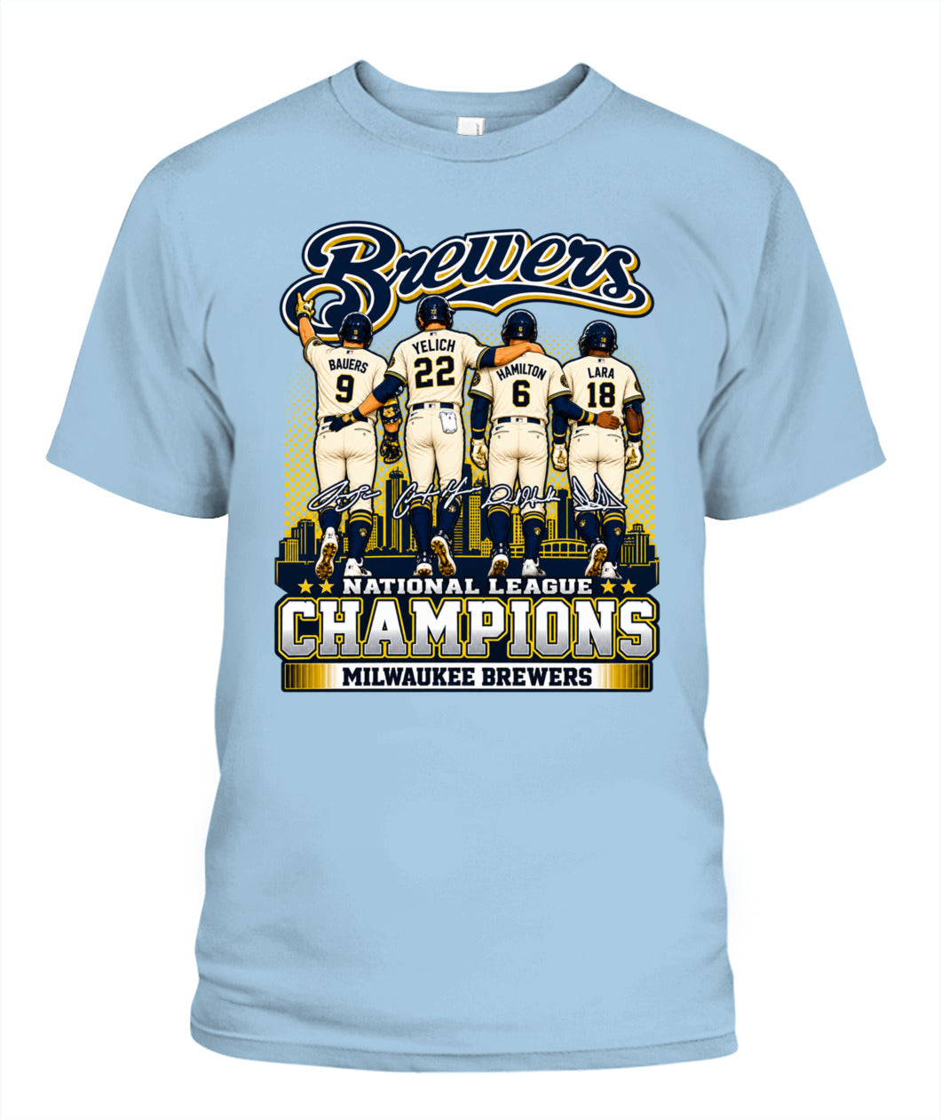 Brewers NL Champions 2026 Shirt Unisex T-Shirt Light Blue
