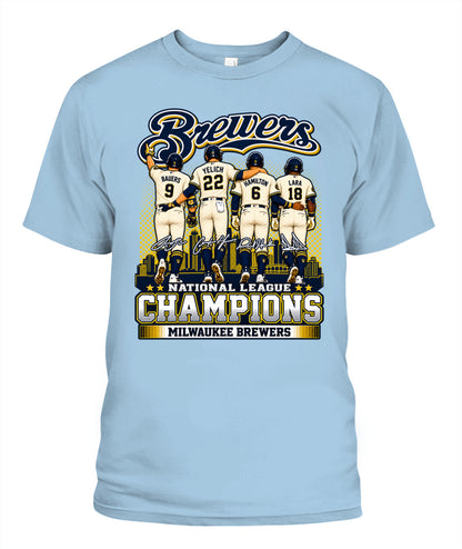 Brewers NL Champions 2026 Shirt Unisex T-Shirt Light Blue