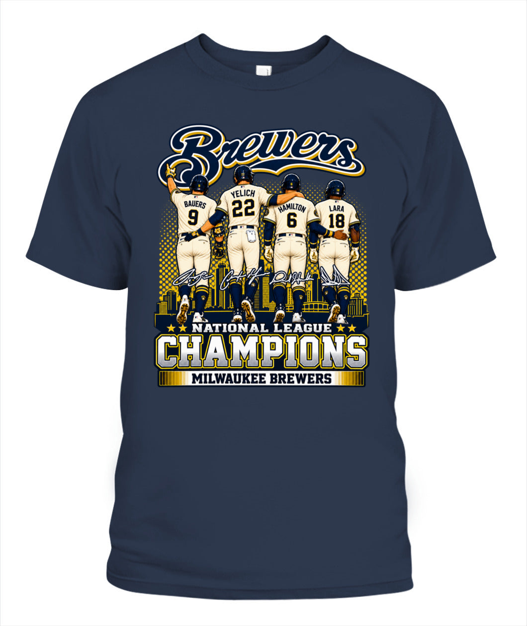Brewers NL Champions 2026 Shirt Unisex T-Shirt Navy