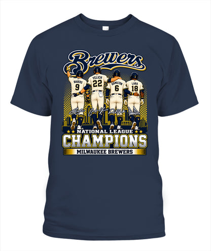 Brewers NL Champions 2026 Shirt Unisex T-Shirt Navy