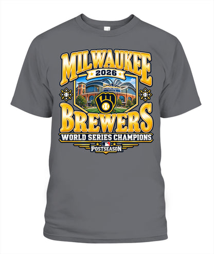 Milwaukee Brewers World Series Champions with Stadium Shirt Unisex T-Shirt Charcoal