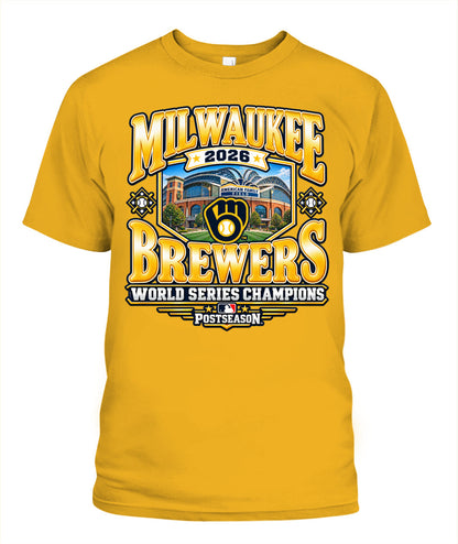Milwaukee Brewers World Series Champions with Stadium Shirt Unisex T-Shirt Gold