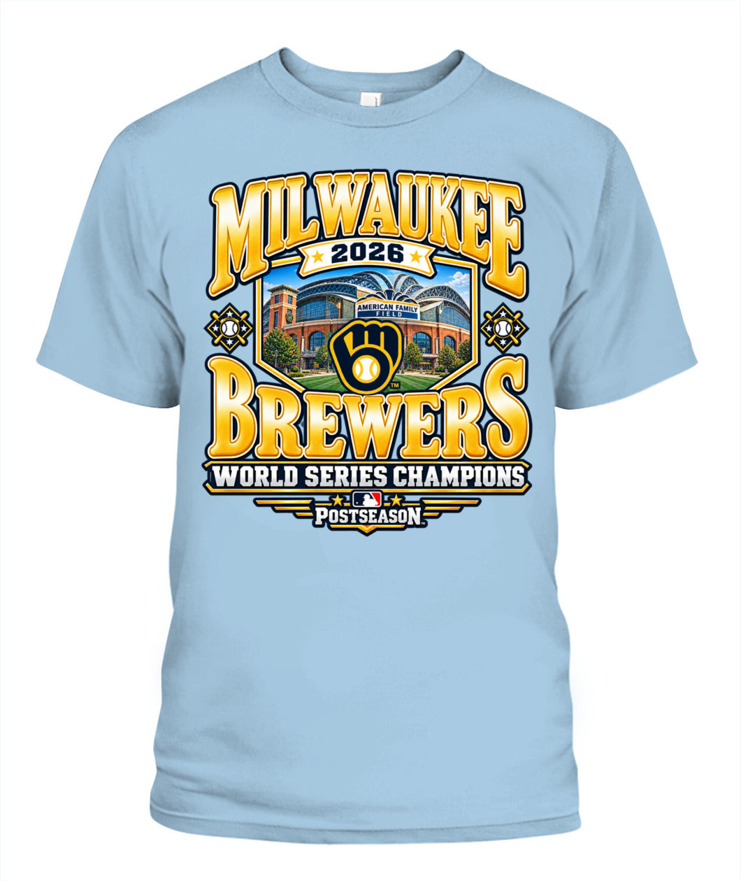 Milwaukee Brewers World Series Champions with Stadium Shirt Unisex T-Shirt Light Blue