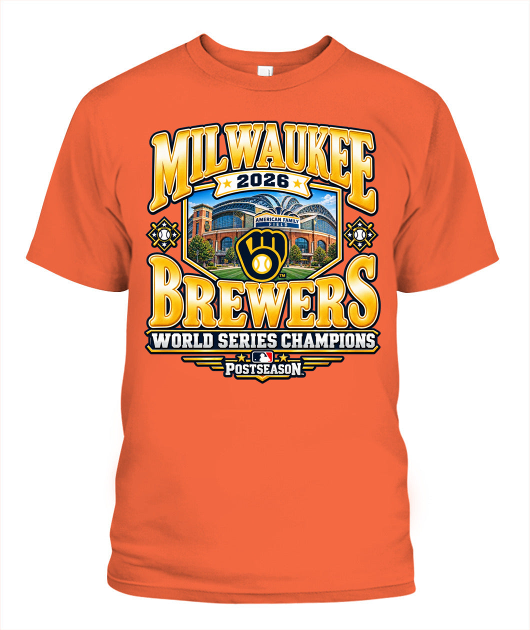 Milwaukee Brewers World Series Champions with Stadium Shirt Unisex T-Shirt Orange