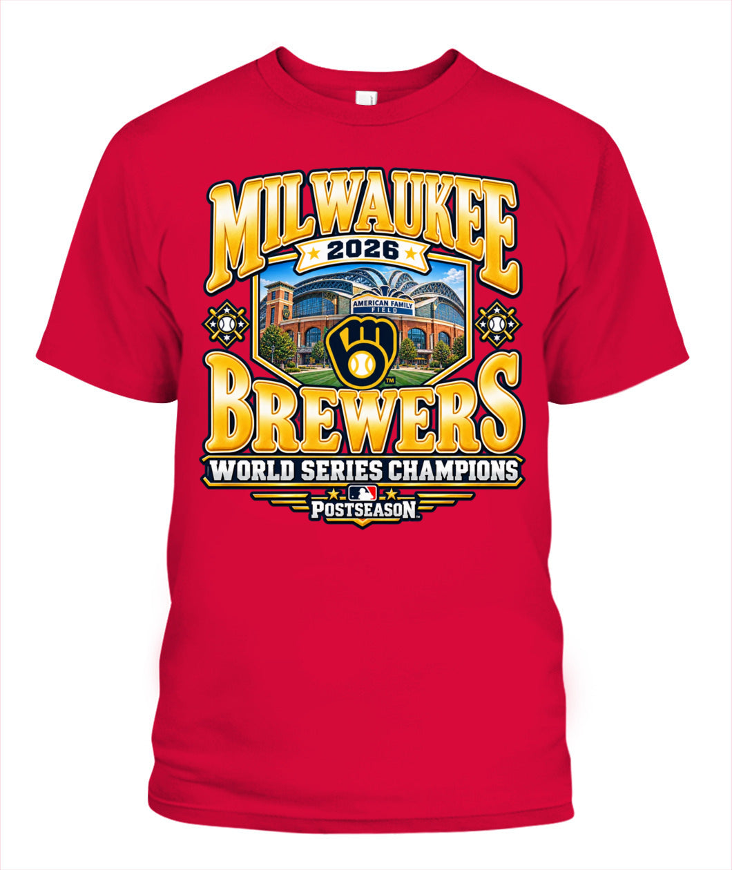 Milwaukee Brewers World Series Champions with Stadium Shirt Unisex T-Shirt Red