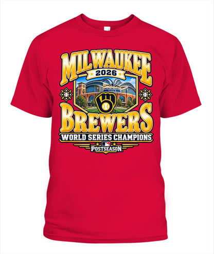 Milwaukee Brewers World Series Champions with Stadium Shirt Unisex T-Shirt Red