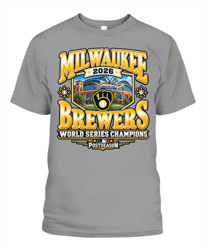 Milwaukee Brewers World Series Champions with Stadium Shirt Unisex T-Shirt Sport Grey