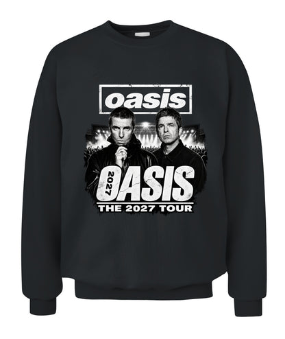 Oasis Band 2027 Tour Shirt Unisex Crewneck Sweatshirt Black