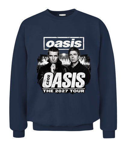 Oasis Band 2027 Tour Shirt Unisex Crewneck Sweatshirt Navy