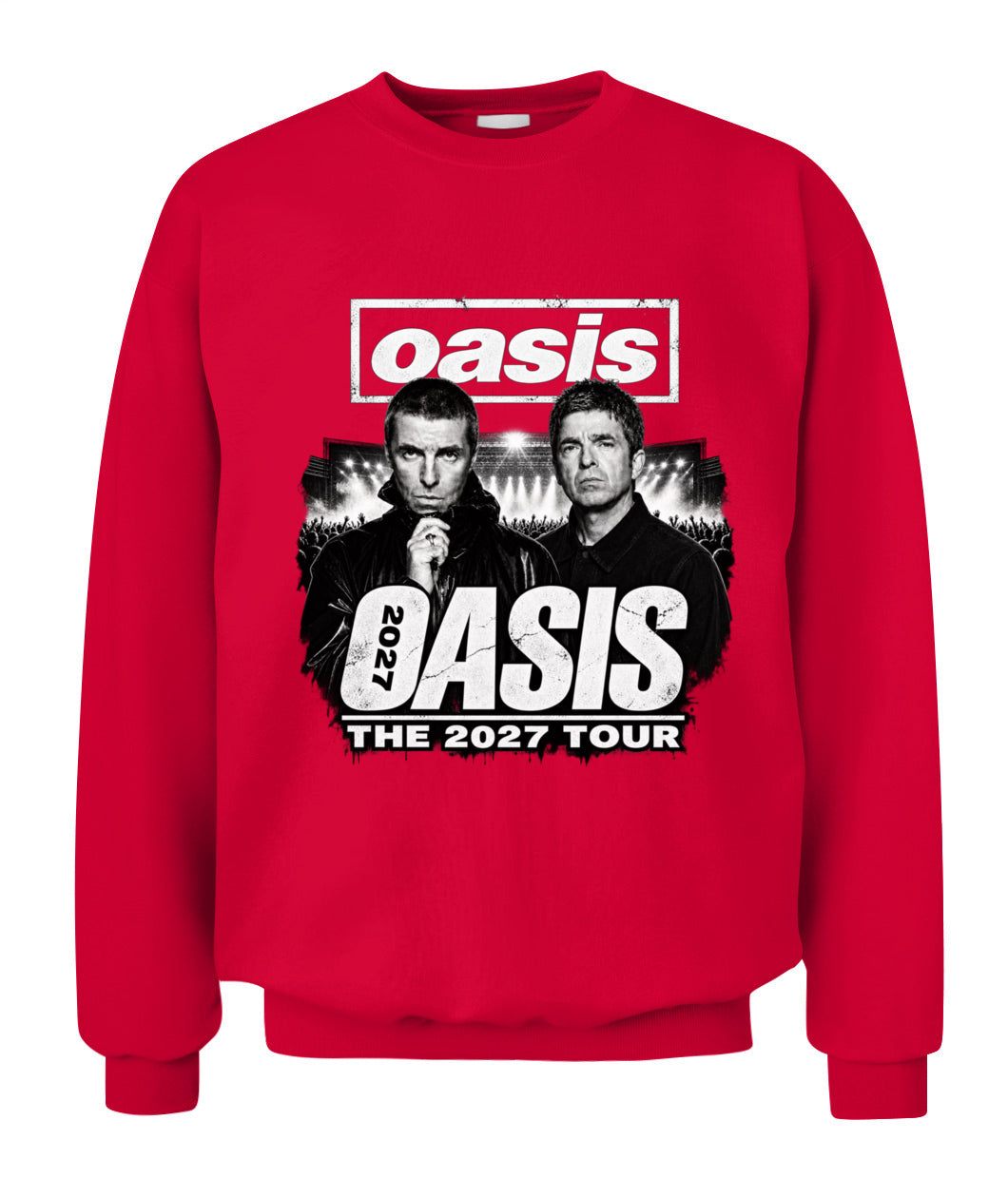 Oasis Band 2027 Tour Shirt Unisex Crewneck Sweatshirt Red