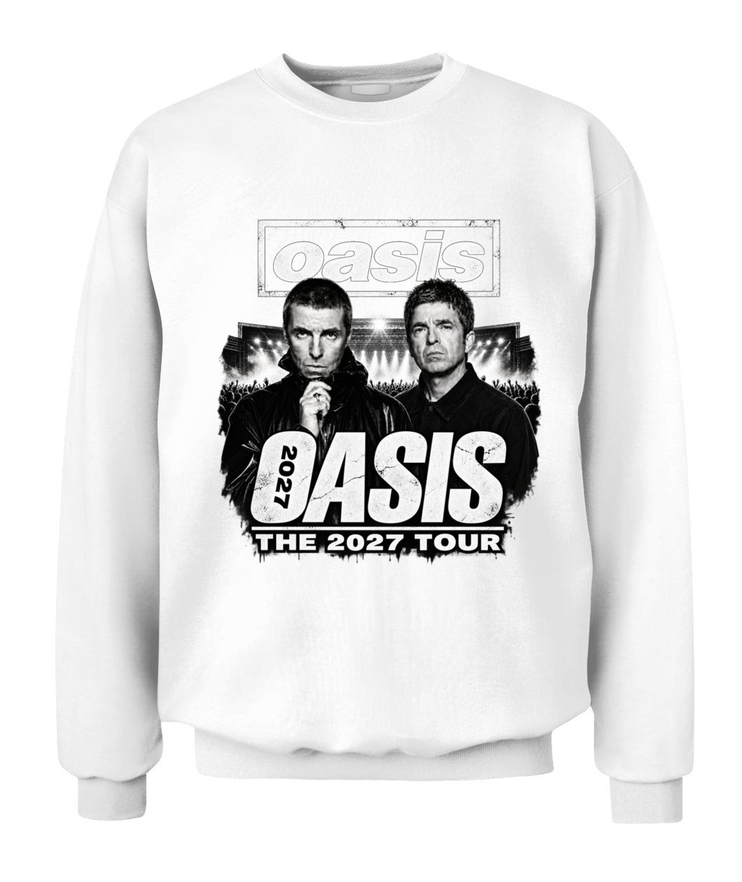 Oasis Band 2027 Tour Shirt Unisex Crewneck Sweatshirt White