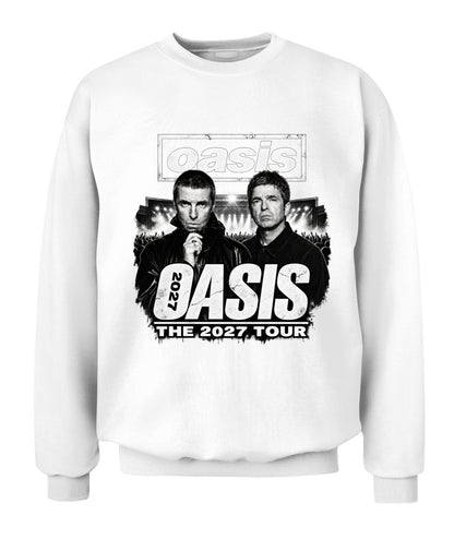 Oasis Band 2027 Tour Shirt Unisex Crewneck Sweatshirt White