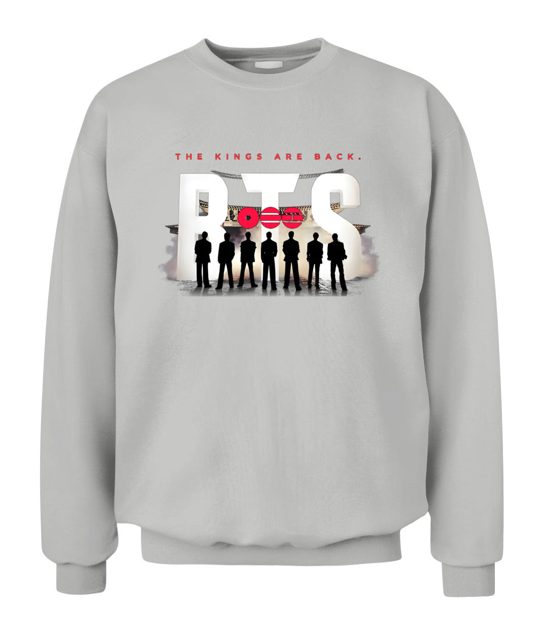 BurgerPrints [Double Sided] Bangtan Arirang Tracklist Unisex Crewneck Sweatshirt Ash