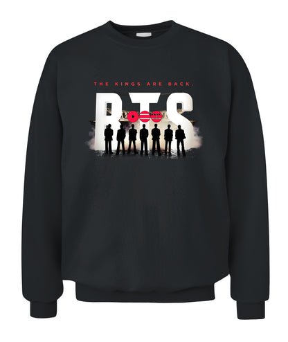 BurgerPrints [Double Sided] Bangtan Arirang Tracklist Unisex Crewneck Sweatshirt Black