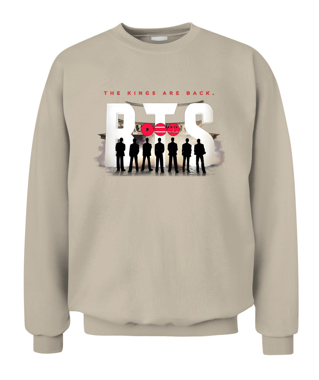 BurgerPrints [Double Sided] Bangtan Arirang Tracklist Unisex Crewneck Sweatshirt Sand