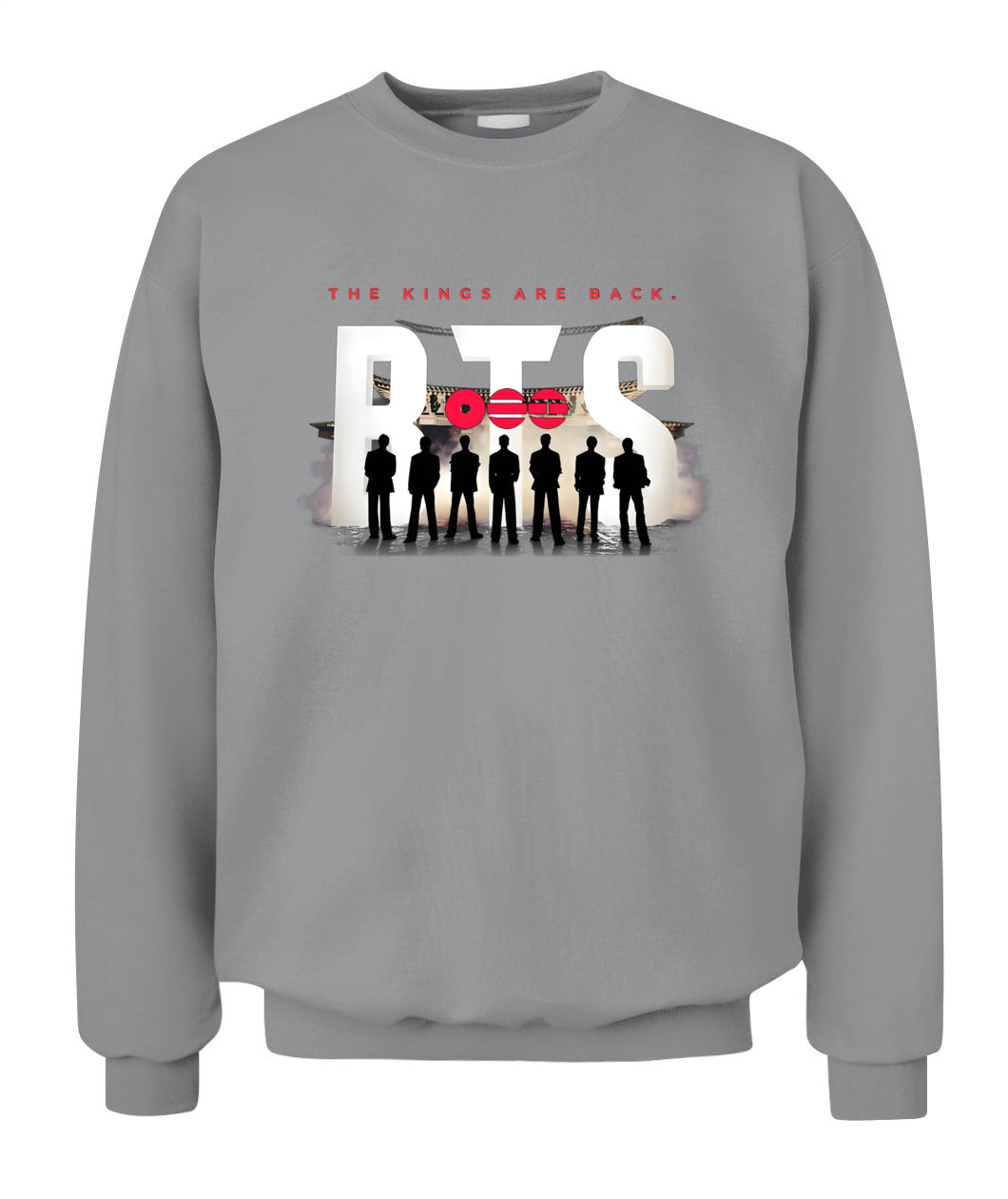 BurgerPrints [Double Sided] Bangtan Arirang Tracklist Unisex Crewneck Sweatshirt Sport Grey