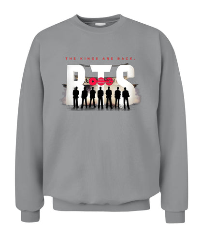 BurgerPrints [Double Sided] Bangtan Arirang Tracklist Unisex Crewneck Sweatshirt Sport Grey