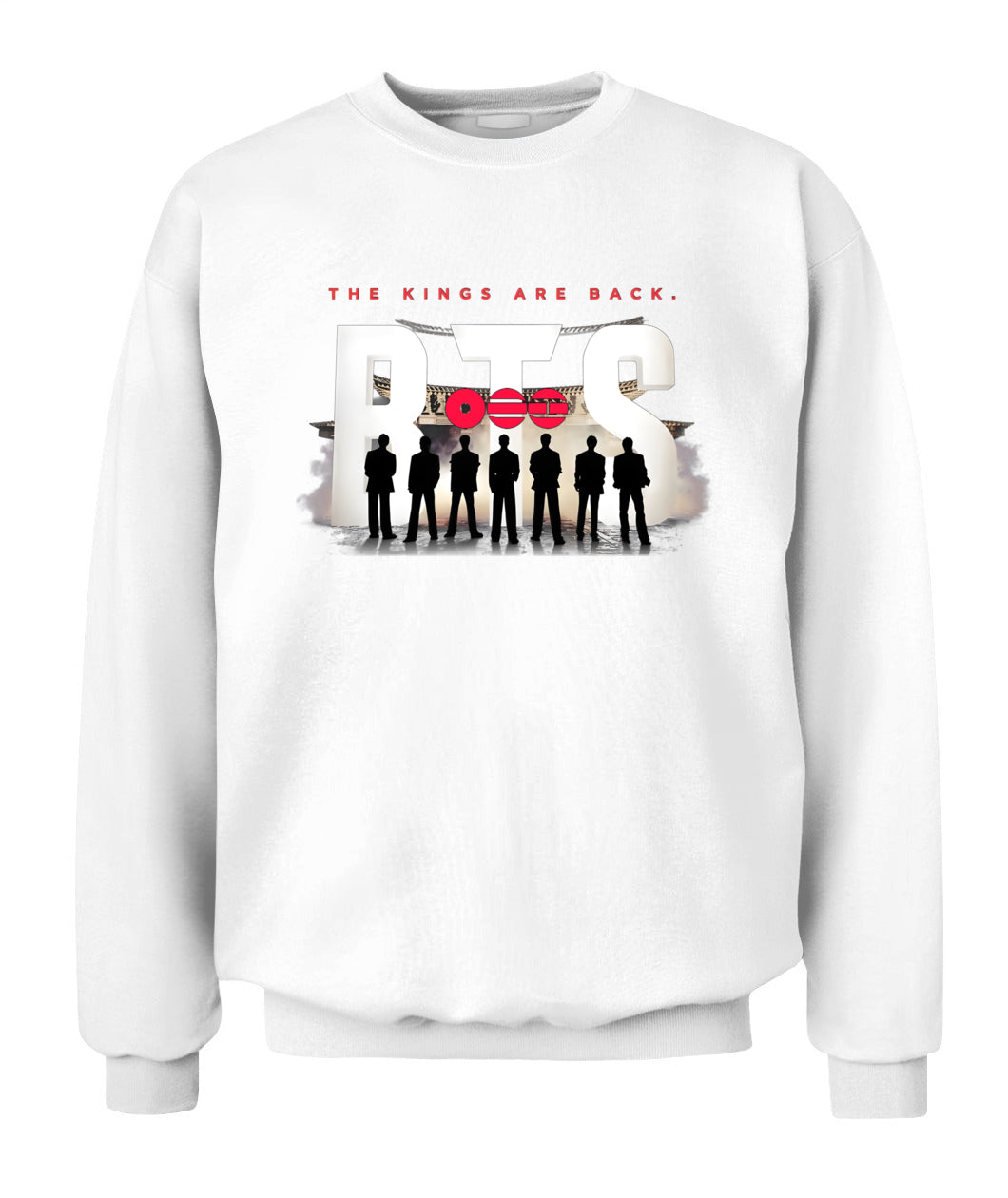 BurgerPrints [Double Sided] Bangtan Arirang Tracklist Unisex Crewneck Sweatshirt White