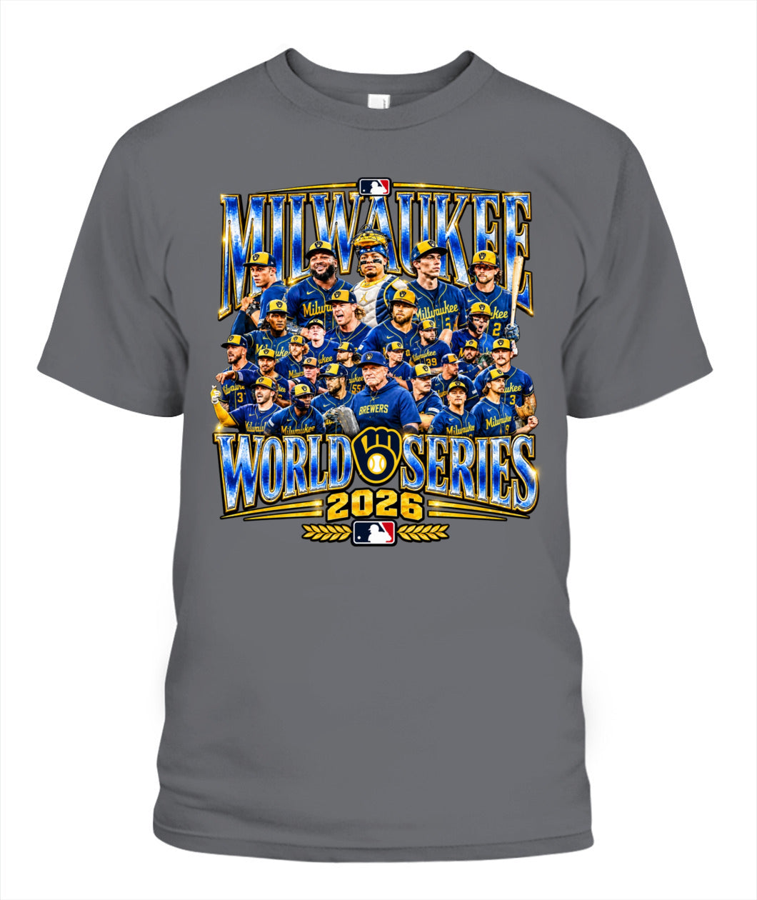 Milwaukee Brewers World Series Champions Shirt Unisex T-Shirt | Gildan 5000 Charcoal