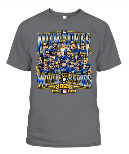 Milwaukee Brewers World Series Champions Shirt Unisex T-Shirt | Gildan 5000 Charcoal