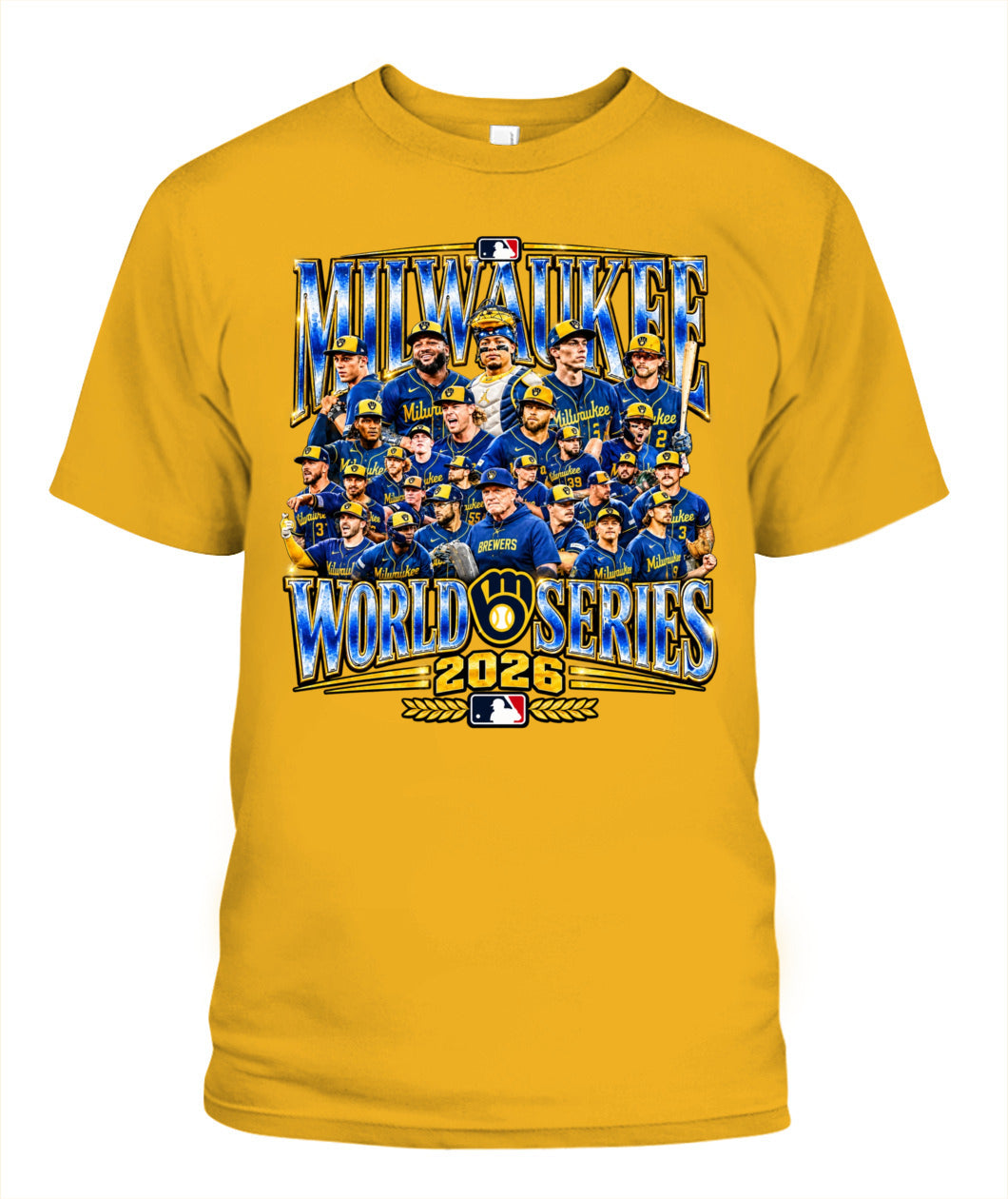 Milwaukee Brewers World Series Champions Shirt Unisex T-Shirt | Gildan 5000 Gold