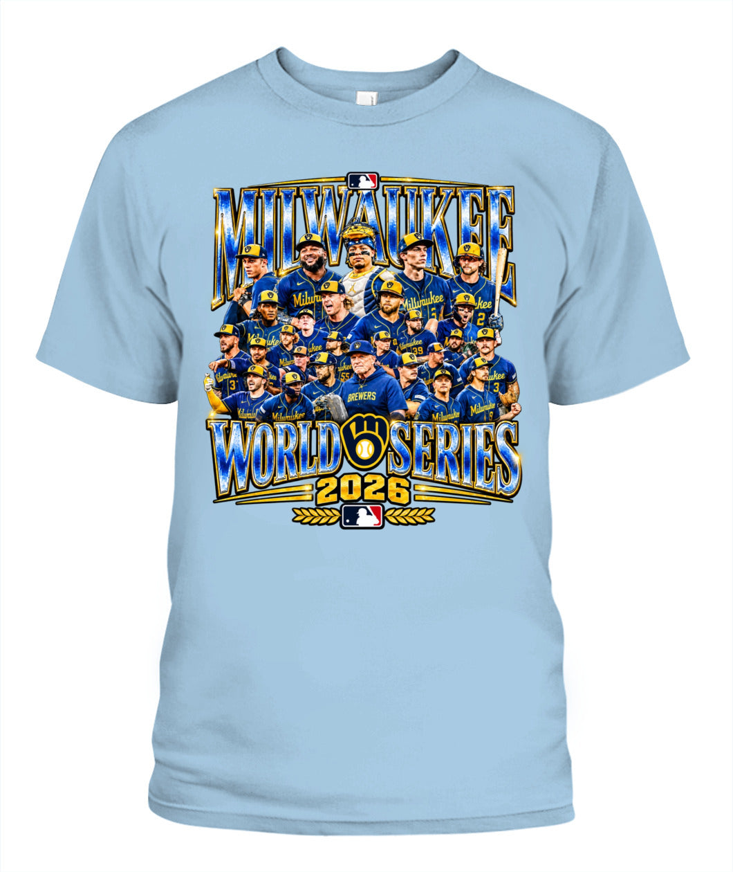 Milwaukee Brewers World Series Champions Shirt Unisex T-Shirt | Gildan 5000 Light Blue