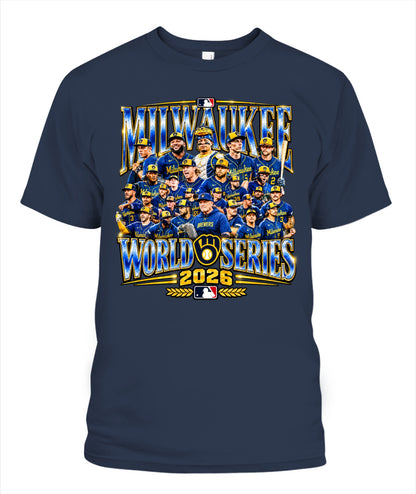 Milwaukee Brewers World Series Champions Shirt Unisex T-Shirt | Gildan 5000 Navy