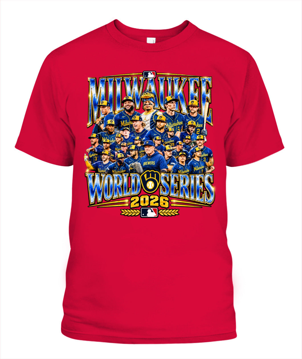 Milwaukee Brewers World Series Champions Shirt Unisex T-Shirt | Gildan 5000 Red