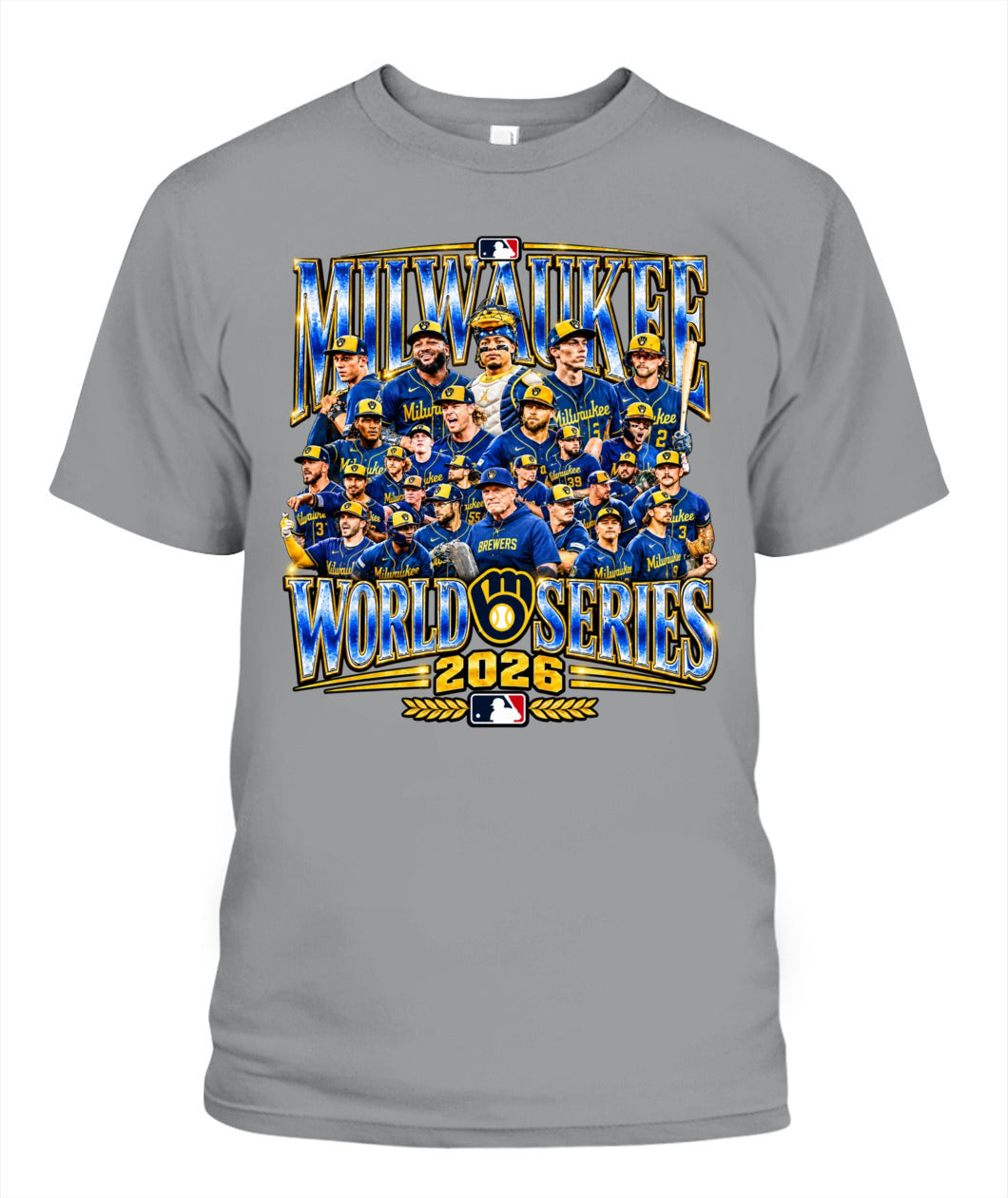 Milwaukee Brewers World Series Champions Shirt Unisex T-Shirt | Gildan 5000 Sport Grey