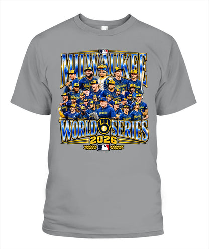 Milwaukee Brewers World Series Champions Shirt Unisex T-Shirt | Gildan 5000 Sport Grey