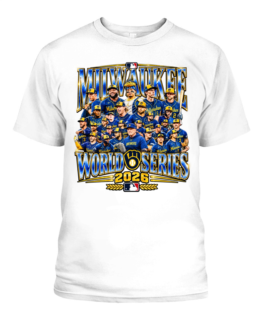 Milwaukee Brewers World Series Champions Shirt Unisex T-Shirt | Gildan 5000 White