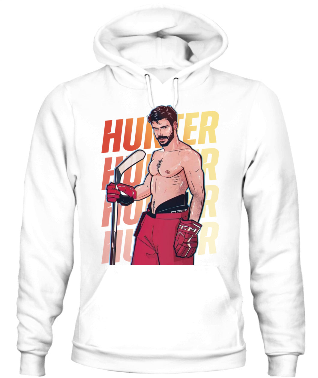 BurgerPrints Gay Scott Hunter Unisex Hoodie White